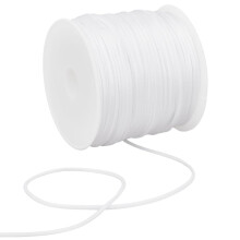 32.8 Yards Nylon Cord 1mm White Satin Cord for Kumihimo Macrame Bracelets