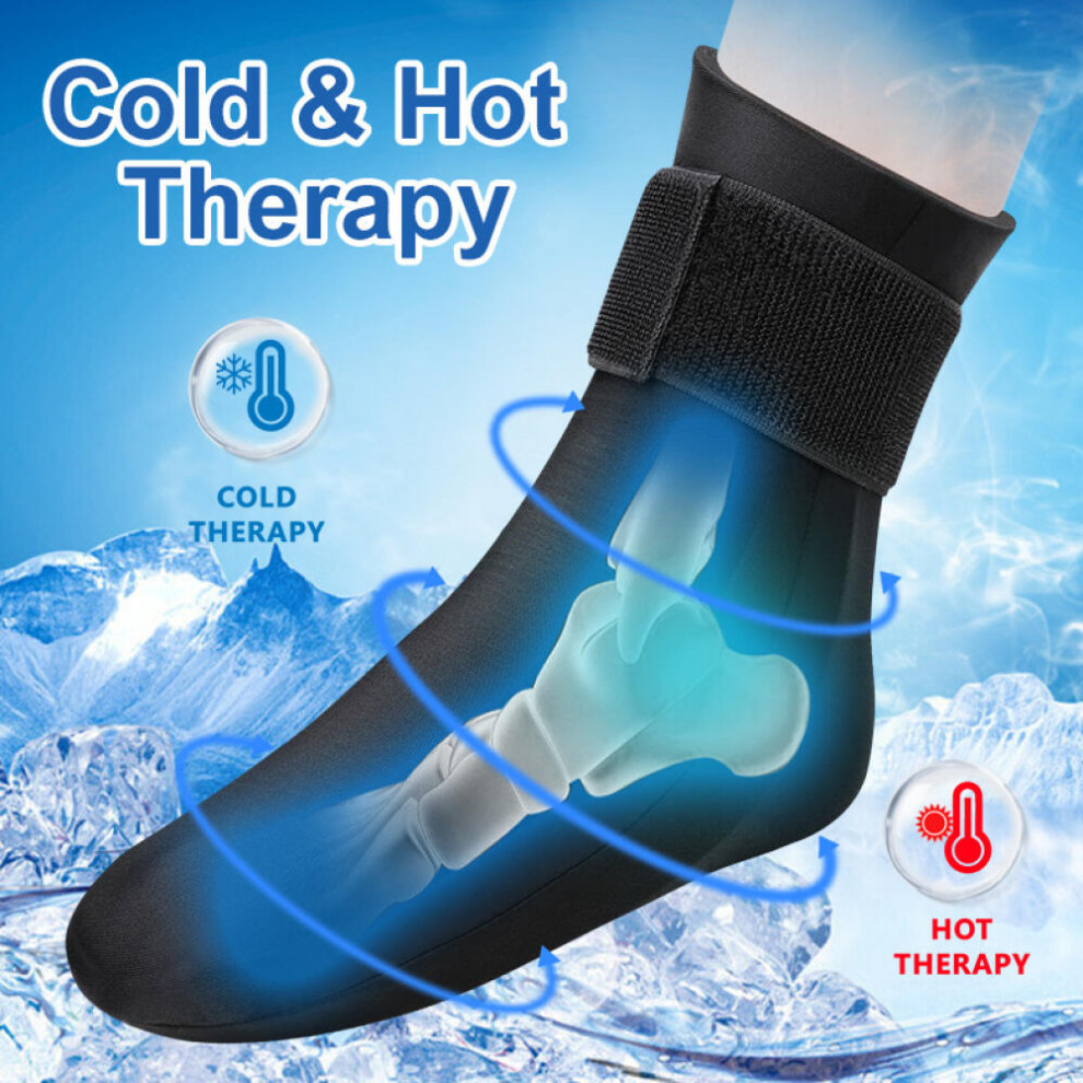 (Large Pack of 1)Achilles Tendonitis Ice Pack Wrap Reusable Gel Cold Therapy Sock