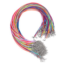 Pack of 50 Leather Cord Necklace Rope with Clasp for DIY Jewellery (Colorful)