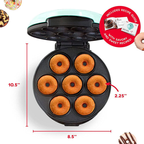Electric Donut Maker Automatic Heating Egg Cake Bread Baking Machine 700W Kitchen Breakfast Makes 7 1