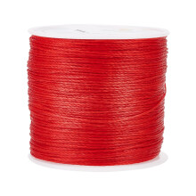 PandaHall Elite 106 m / Roll 0.5 mm Round Waxed Cotton Cord Thread Beading String Spool for Jewellery Making and Macrame Deliveries Red