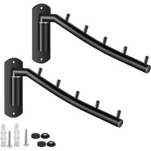 Folding Swing Arm Clothes Hanger Rack, Stainless Steel Heavy Duty Wall Mounted Organizer For Closet Storage