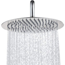 Pommeau de douche effet pluie en acier inoxydable de 30,5 cm (12 po), finition polie effet miroir, débit élevé, rotule pour angles réglables,