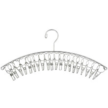 StainlessSteelDryingRack with 8 Clips, WindproofClipHanger for MultiPurposeClothesHanger, PortableLaundryDrying Rack for Closets, Laundry Rooms, Outdo