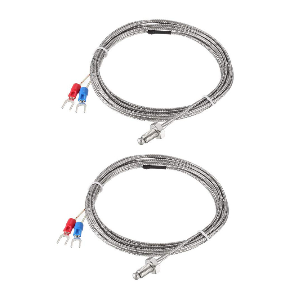2 X M6 Threaded Probe With 2 M / 6.6 Ft Cable Ktype Thermocouple Temperature Sensor 9001264519445