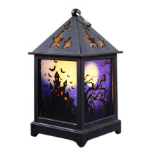 Lanternas decorativas de Halloween ecológicas em PVC, lanternas temáticas assustadoras com luzes LED multicoloridas, luzes portáteis de Halloween