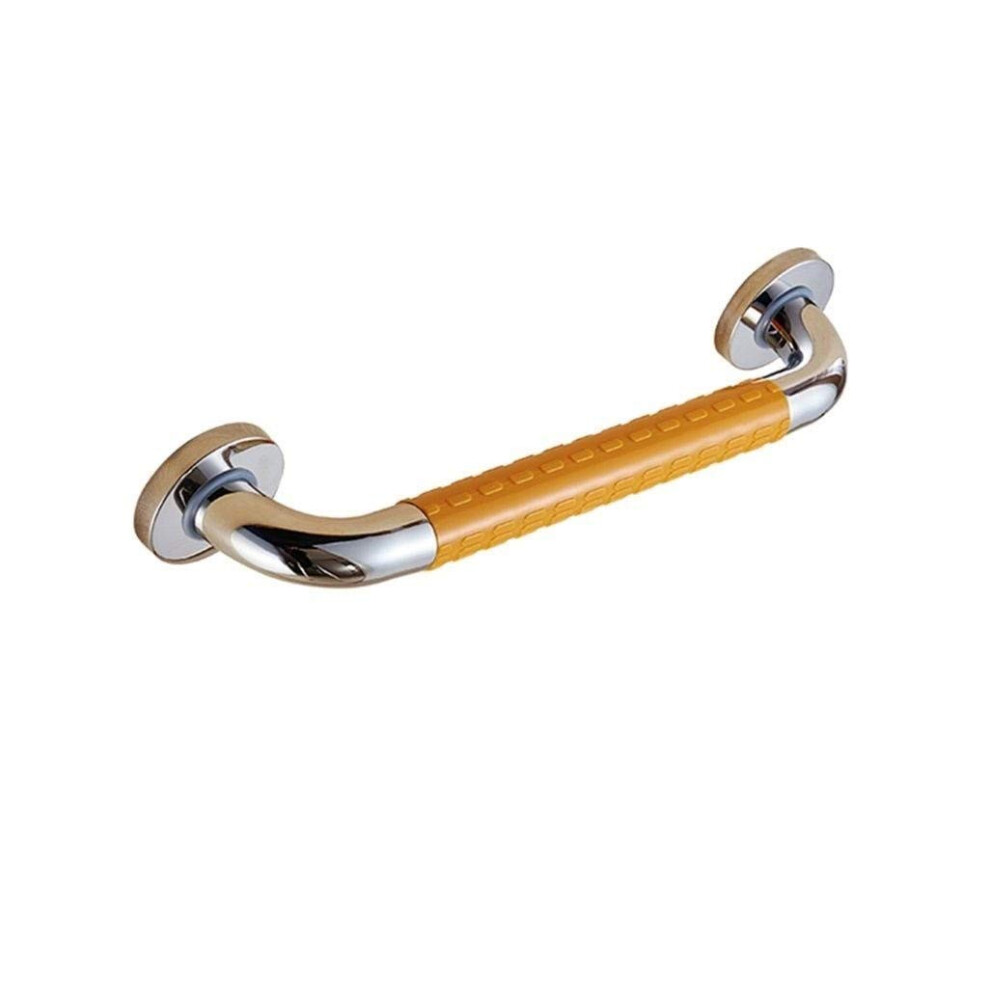 Yellow Grab Rail Curved Shower Grab Bar Outer Tube, Wallmounted Bathroom Safety Handrail, Antislip Towel Holder