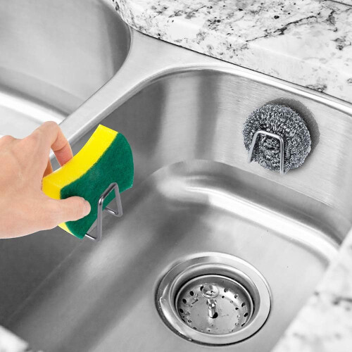 Durable Design Stainless Steel Sponge Holder, Multipurpose Use Sink Organizer For Kitchen And Bathroom, Space Saving Rust Proof And Waterproof With Po 1