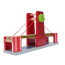 Wooden Drawbridge Durable Educational Tool Compatible with Large Wooden Tracks