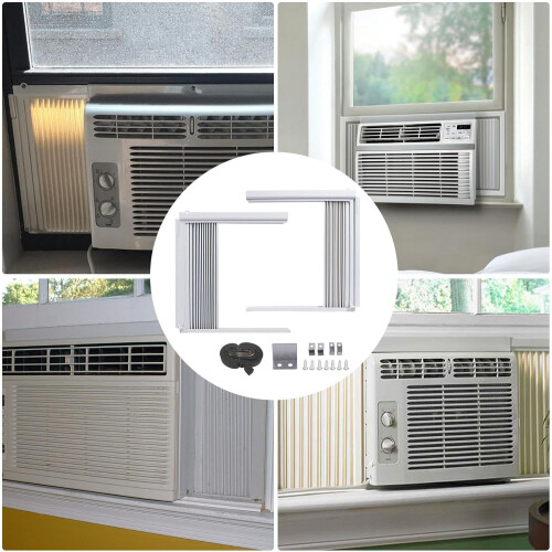 Window Unit Side Panels, AC Window Unit Side Panels  Vented AC Side Walls, Removable Sealed Sliding Frame for Home Study Wall 2