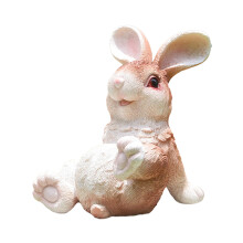 Adornos para jardín: Estatuas de conejos de resina, figuras de animales pintadas a mano para uso interior y exterior, diseñadas para jardines de