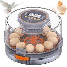 Egg Incubator Automatic Turning Humidity Control 12 Egg Capacity 360 Degree View For Chicken Duck Goose Quail Parrot