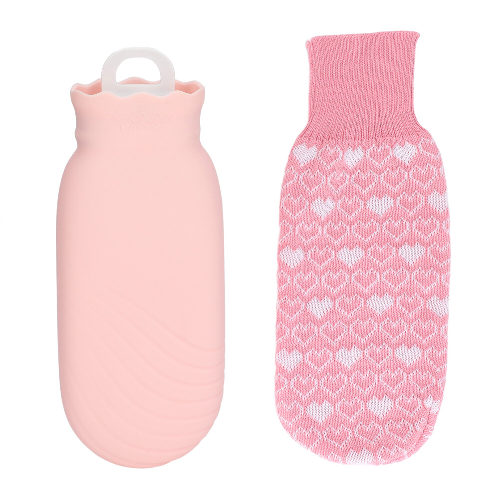 Explosion-Proof Silicone Hot Water Bottle With Knitted Cover, Leak-Proof Microwave Heating Safe Silicone Material Multi-Purpose For Home And Office 9454554037158