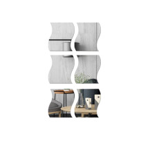 Creatieve decoratie: Golvende spiegelmuurstickers, decoratief acryl voor een moderne twist, eenvoudig aan te brengen en te verwijderen voor flexibele