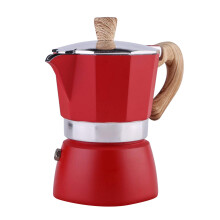 Stovetop Espresso Maker Classic Moka Pot 150ml Capacity Red Espresso Cup