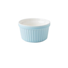 Oven Porcelain 6 Set Souffle Cups, 240 Ml, Blue, OvenSafe Bakeware For Baking And Ice Cream