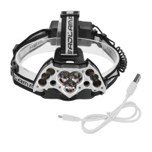 Ceannlampa Braiteora Gluaiseachta In-athluchtaithe le Rabhadh Solais Dheirg Strap Inchoigeartaithe Uiscedhíonach LED Super-gheal le haghaidh Tóirse
