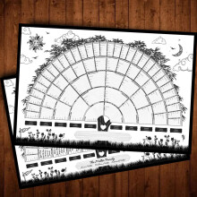Family Tree Chart To Fill In 6 Generation Genealogy Poster Blank Fillable Ancestry Chart (White 1) White (White 1)