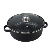 Household Versatile Roasted Pot Smoke Vent Roasting Pan Sweet Potatoes Chestnuts Corn Wings Oven Stovetop BBQ Open Fire