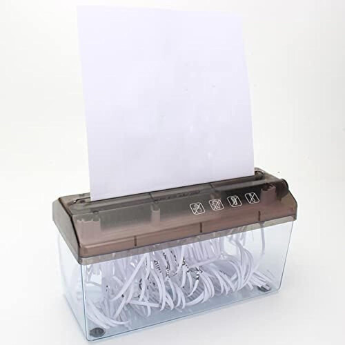 HaoAMZ Manual Hand Shredder, A4 Mini Paper Shredder, 2 Sheets Micro Cut 1