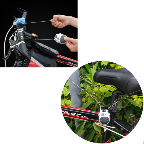 Bicycle combination lock, retractable 80 cm steel wire code lock,  security 2