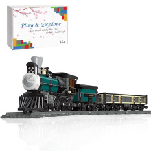 Technik Train Railway Building Blocks Model, 560 Clamping Blocks TH10 Steam Locomotive Model Building Set