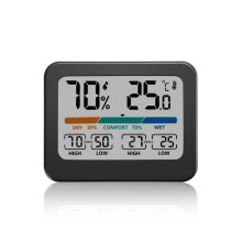 Luftfeuchtigkeits- und Temperaturüberwachung, digitales Innenthermometer mit Verlauf von Höchst- und Tiefstwerten, wählbar zwischen F und C,