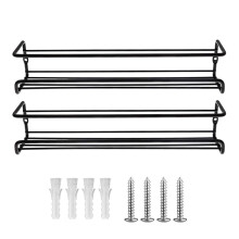 Étagère à épices murale élégante en fer noir, étagères à plusieurs niveaux pour un gain de place optimal dans la cuisine, compatible avec la