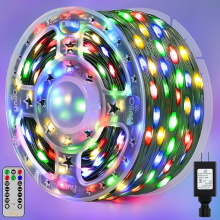 Natale incantato, 50 m di luci LED multicolore, con funzione memoria e regolazione della luminosità, perfette per decorazioni festive in interni ed
