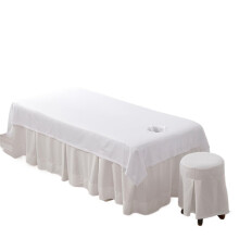 Massage table cover, soft, breathable with hole (White, 230x118cm)