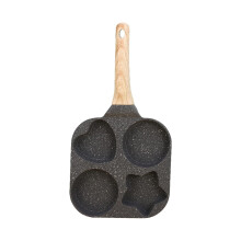 Nonstick Egg Frying Pan 4 Holes Egg Pan Omelette Pan for Steak Baking Burger Black 19x19x2 cm Black 19x19x2cm