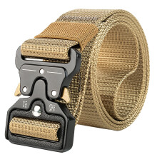 Canvas Web Buckle Adjustable Buckle Long Waistband for Women Men Teens Khaki/124.5 cm