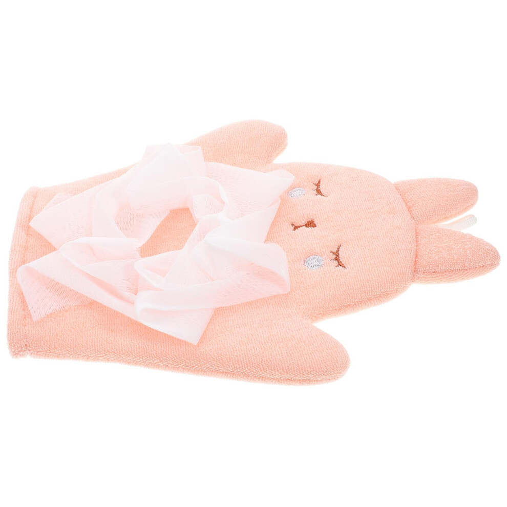 Doublesided Cartoon Bath Mitt Adorable Design Washcloth For Lightweight And Compact Bath Accessory For Easy And Fun For Newborns And Parents Pink