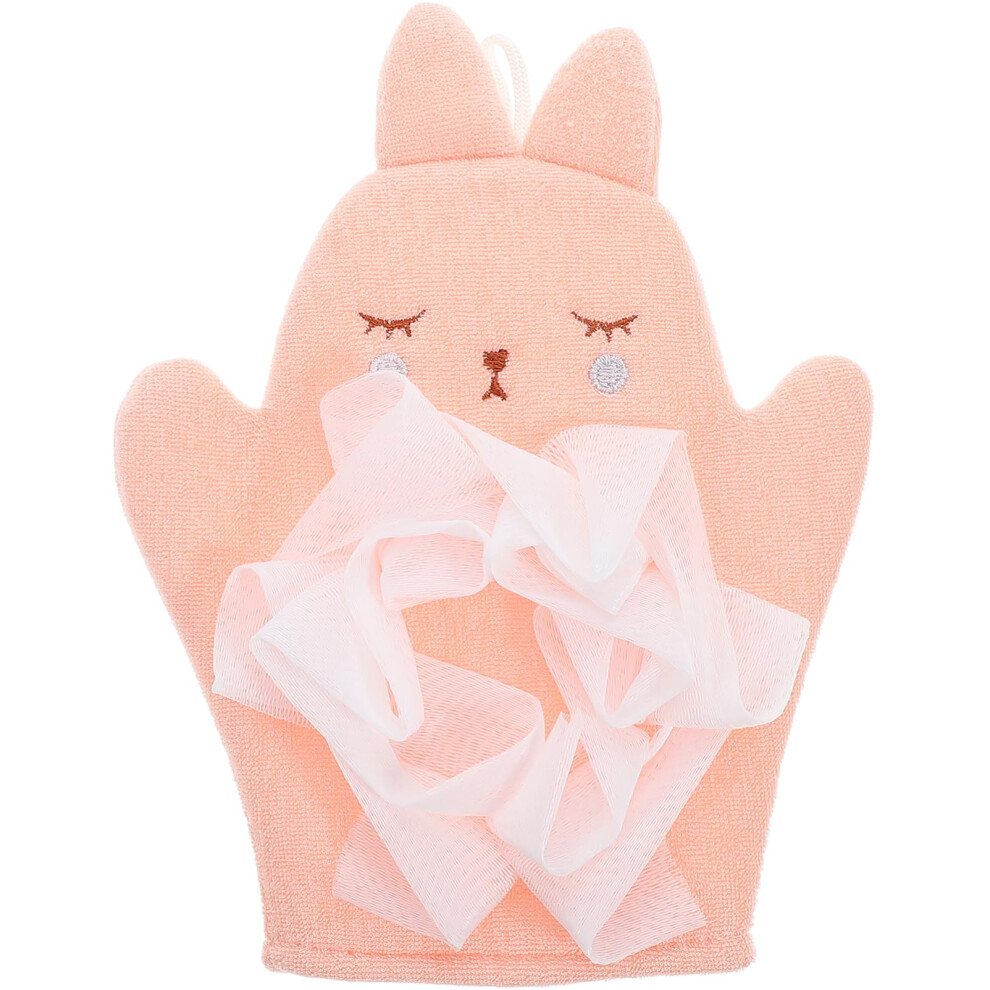 Exfoliating Bath Glove Adorable DualSided Bath Scrubber Bunny Material for Gentle Skin Cleaning Essential Bathing Accessory for Parents