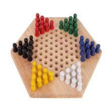 Strategisches Familienspiel, Chinesisches Dame-Set aus Holz mit bunten Acrylmurmeln für unvergessliche Mehrspieler-Erlebnisse
