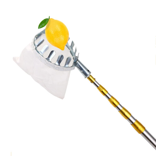 Fruit Picker Telescopic,Fruit Picking Equipment Fruit Catcher with 5M/16Ft Length Adjustable Pole, Lemon Pear Picker