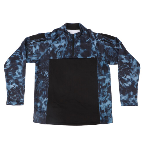 Herren Langarm T-Shirt Camouflage Rollkragen
