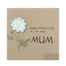 Mother's Day Gift Card Handmade Hook Weaving Flower Kraft Paper Card