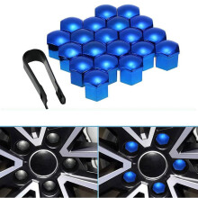 20 Pieces Car Wheel Nut Cap 21mm With Removal Tool Blue for Peugeot 3008 2008 208 206 207 Universal Bolt Nut Covers