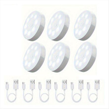 6-Pack USB Rechargeable LED Motion Sensor Lights Indoor Closet Light Battery-Powered Induction Lighting for Home,B
