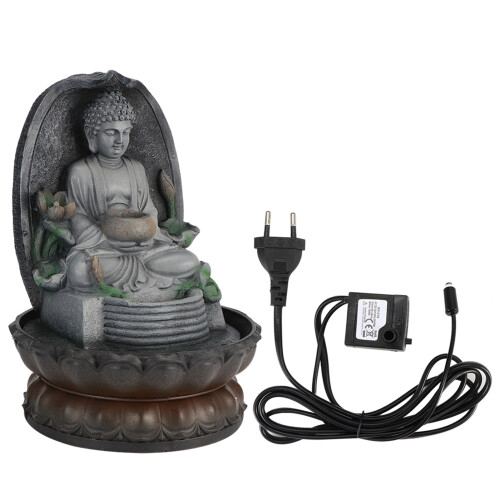 Επιτραπέζιο σιντριβάνι LED φώτα ρητίνης Zen διακόσμηση ήσυχη υποβρύχια αντλία