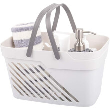 Portable Shower Caddy, Innovative Plastic Storage Basket for Bathroom Kitchen Essentials, Space-Saving Handle Box Organizer with Drainage Holes