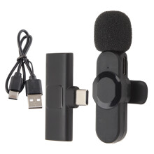 Kabelloses Ansteckmikrofon für Vlogging, kristallklarer Klang, Geräuschunterdrückung, automatisches Pairing, Bluetooth 5.2, omnidirektionale