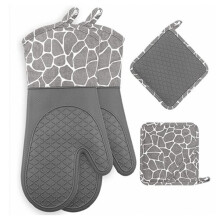 Auxílio versátil para a cozinha: Luvas de silicone resistentes ao vapor, pegadores de panela resistentes ao calor, luvas de forno antiderrapantes,