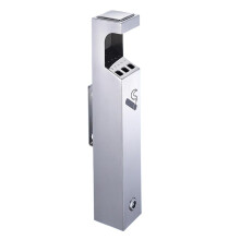 Wall Mounted Ashtray Brushed Stainless Steel, for Outdoor Use