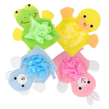 Cartoon Bathing Mitts for Boy Girl Soft Wash Gloves with Fun Animal Designs