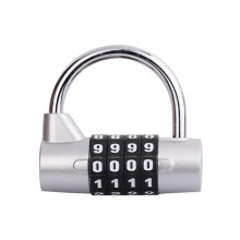 5 Dial Digit Number Combination Travel Password Lock Combination Padlock Zinc Alloy Heavy Coded Lock Security Safely Code(4 Code Silver)