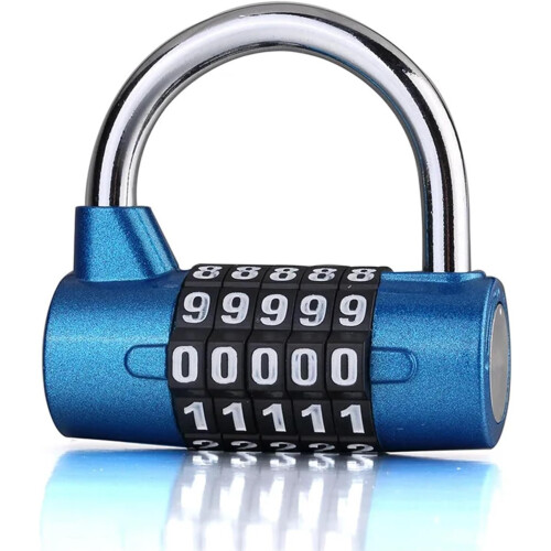 5 Dial Digit Number Combination Travel Password Lock Combination Padlock Zinc Alloy Heavy Coded Lock Security Safely Code(4 Code Silver) 1