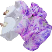 Belly Dance Fans Silky TieDye 120cm Length A Pair Performance For Women