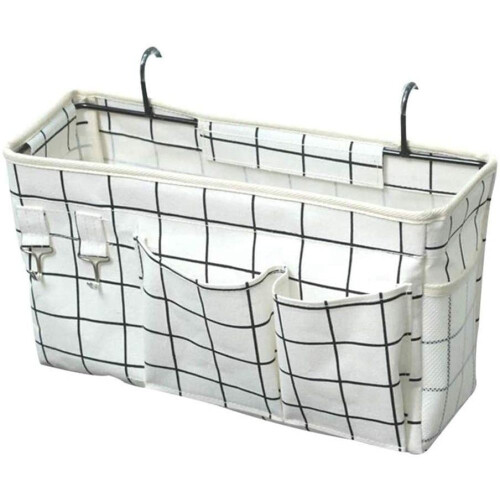 Hanging Organizer, Canvas and Iron Built for Strength, Multi-Function Organizer for Your Bedside Needs